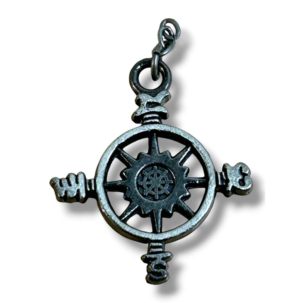 Disney Silver Tone Pewter Compass Charm